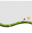 grass and flowers border isolated transparent vector image vector image