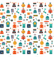 robots seamless pattern vector image vector image