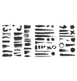 brush strokes grunge textured black paint lines vector image