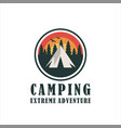 camping and outdoor adventure retro logo vector image vector image