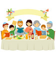 family on passover eve vector image