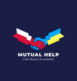 ukraine and poland friendship mutual help vector image vector image