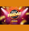 black friday sale with glowing light vector image vector image