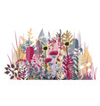 doodle forest background stylized autumn vector image