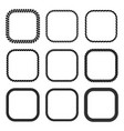 set of square black monochrome rope frame vector image vector image