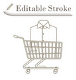 shopping cart with clothes shirt icon vector image