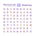 streaming rgb color big icons set vector image vector image