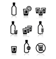 vodka strong alcohol icons set vector image