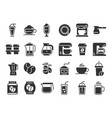 coffee silhouette icons hot drink cup vector image