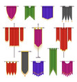 flags fantasy banners medieval war badges trophy vector image