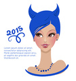 girl with blue hair vector image vector image