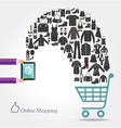 modern technology and online shopping fashion bac vector image