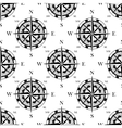 nautical compass black and white seamless pattern vector image