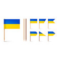 realistic various ukrainian toothpick flags vector image