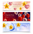 balloons party realistic banners vector image