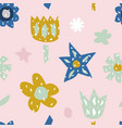 childish seamless pattern with cute flowers vector image vector image
