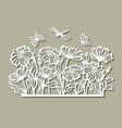 panel with flowers and insects vector image