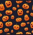 pumpkins jack o lantern seamless wallpaper vector image
