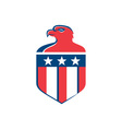 american bald eagle head flag shield retro vector image