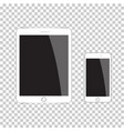 tablet and smartphone mockup on transparent vector image vector image