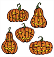 halloween pumpkins set vector image