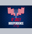 independence day background with american flags vector image