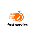 time clock logo fast express service vector image