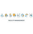 facility management infographics in minimal flat vector image vector image