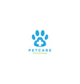 foot pets or dog care health with cross sign logo vector image