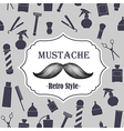 mustache retro gray background vector image