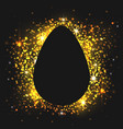 egg template on a black background with golden vector image