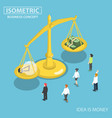 isometric business people looking at lightbulb vector image