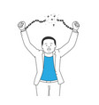 man breaking chain with strong hands vector image