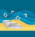 podium mockup decoration background vector image vector image