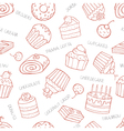 seamless pattern of sweet cupcakes and cakes vector image