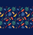 seamless tropical leaves pattern jungle colorful vector image