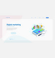isometric concept of analytics strategy vector image