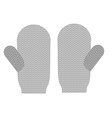 knitted warm mittens wool winter clothing vector image