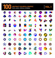 logo and icon mega collection set 100 colorful vector image vector image