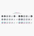 tiktok icons set modern 3d and flat in different vector image