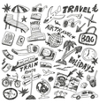 travel doodles vector image
