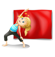 a girl in front of the flag china vector image vector image