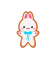 rabbit shaped gingerbread cookie vector image