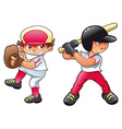 young baseball players vector image vector image