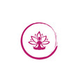 zen lotus flower woman silhouette yoga logo vector image