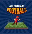 american football sport poster with player in camp vector image vector image