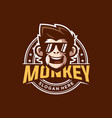 cool monkey logo design vector image