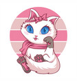 cute feminine cat vector image vector image