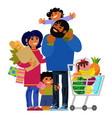 happy young family shopping father mother vector image