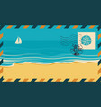 postal envelope on the theme of travel with stamp vector image vector image